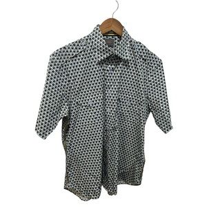 THOMAS DEAN FLORAL PATTERN BUTTON DOWN MEN'S DRESS SHIRT SIZE XL